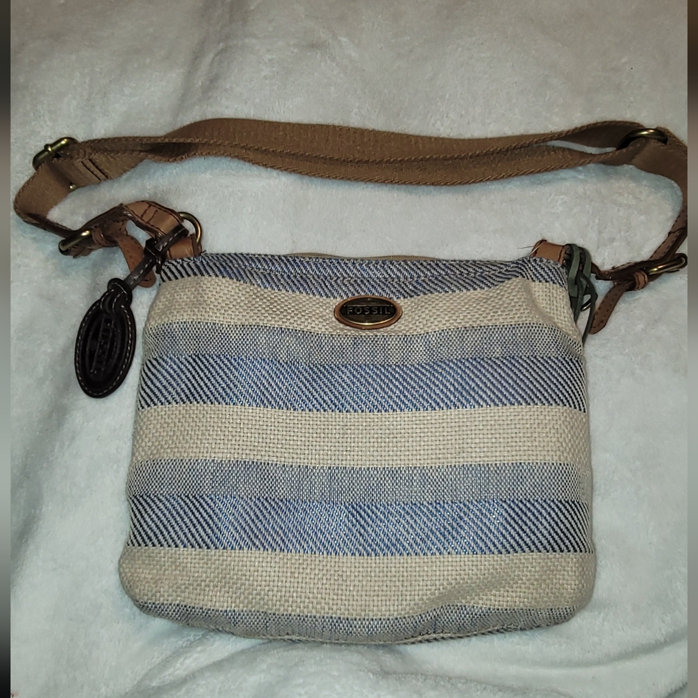 Fossil light blue and Cream Women's Bag